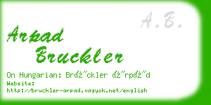 arpad bruckler business card